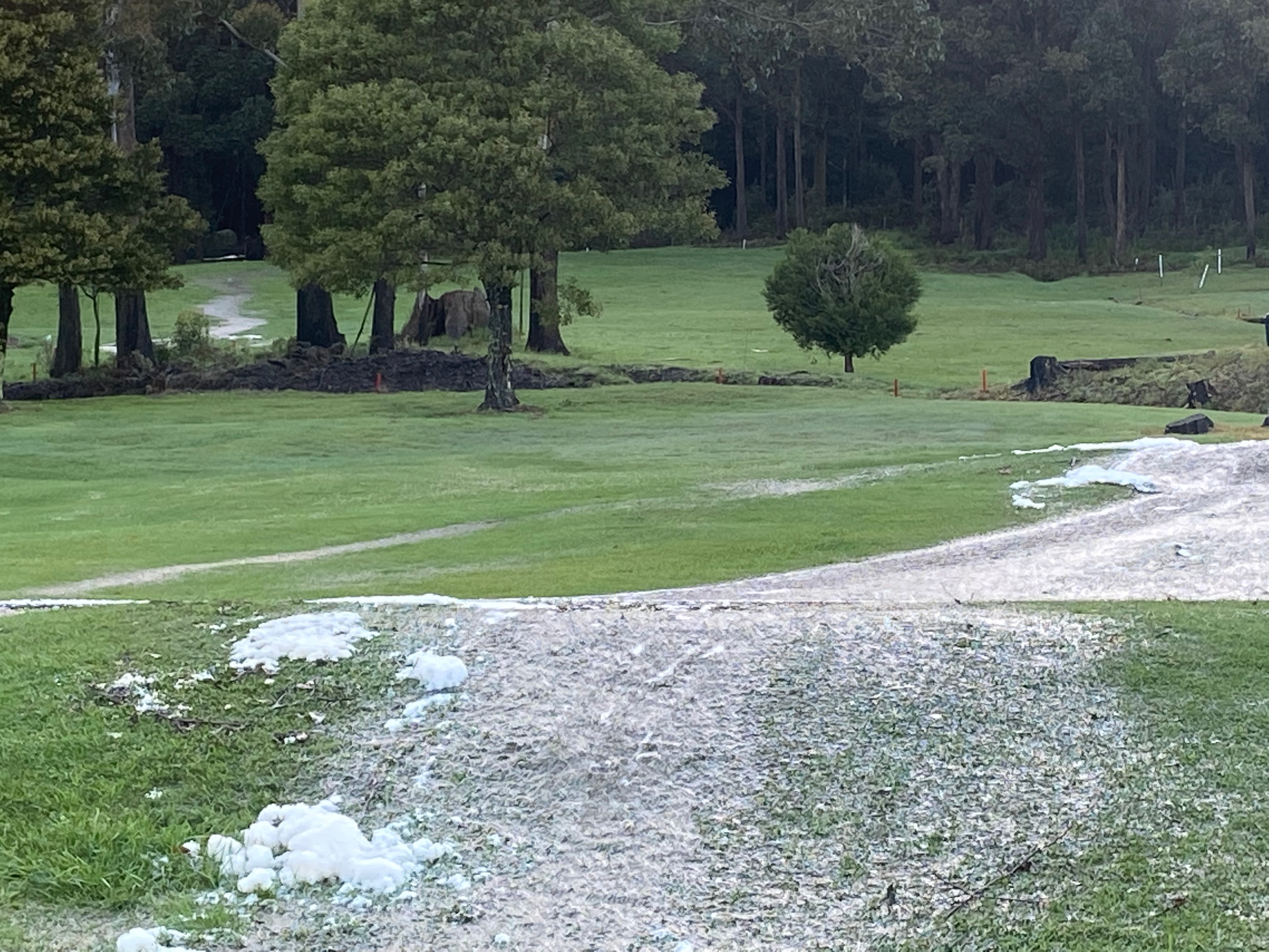 Water across the 7th in front of the green