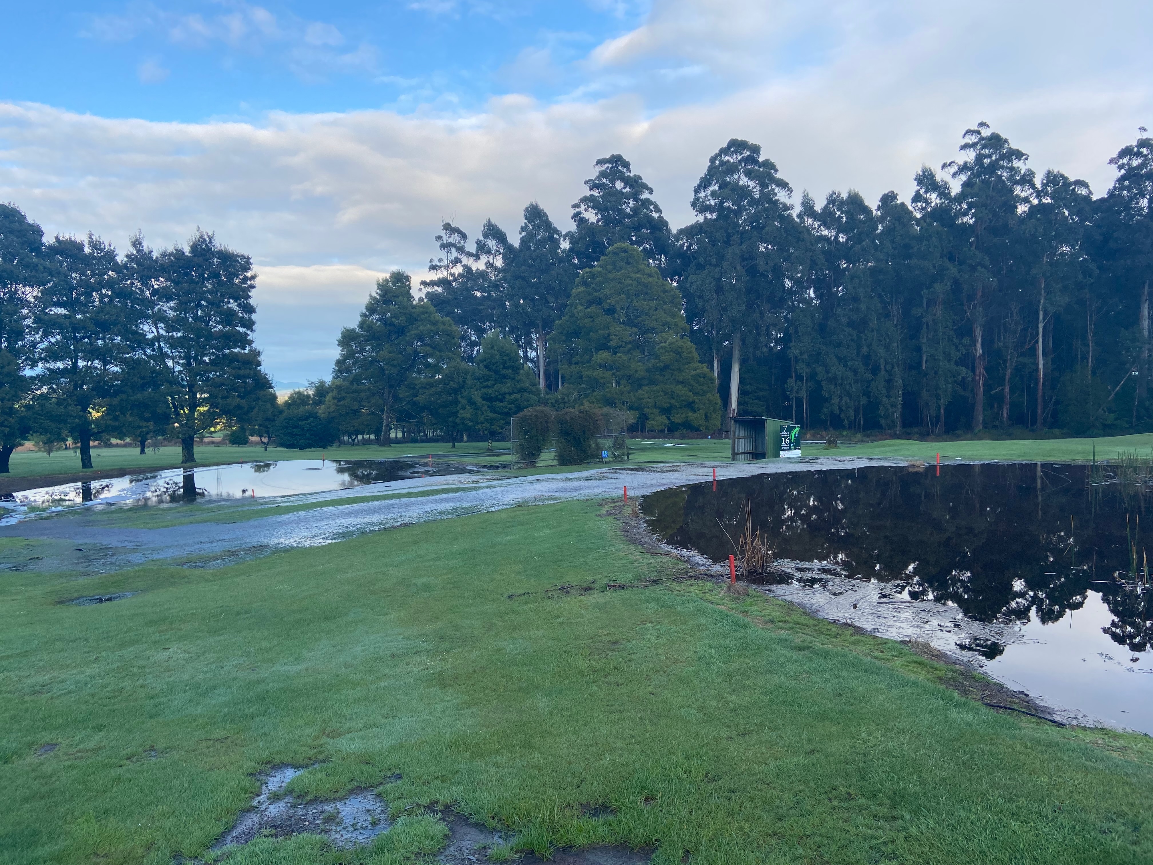 Overflowing dams at 6 and 7