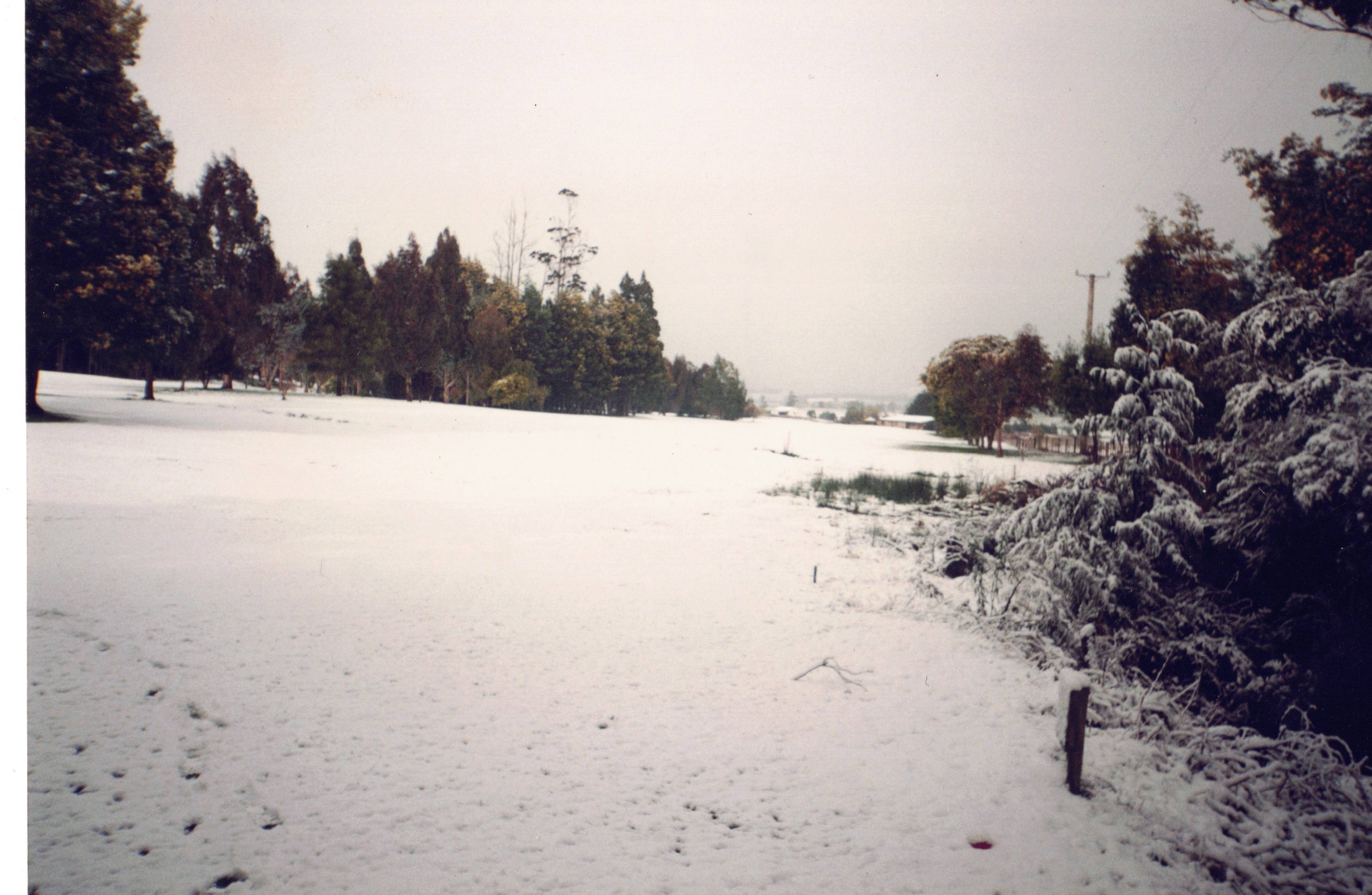 Snow from Ninth Tee From the Ninth Tee